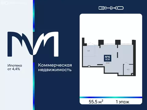 Помещение свободного назначения (55.5 м)