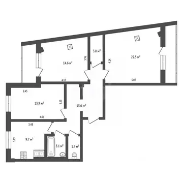3-к кв. Калужская область, Калуга Аллейная ул., 19 (82.1 м)