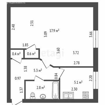 1-комнатная квартира: Санкт-Петербург, Средний проспект Васильевского ...