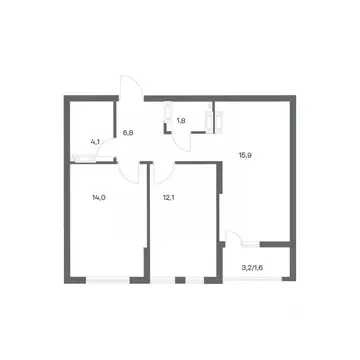 2-к кв. Калининградская область, Калининград ул. Юрия Гагарина, 30 ...