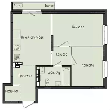 2-к кв. Удмуртия, Завьяловский район, с. Первомайский Город ...