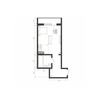 1-к кв. Иркутская область, Иркутск Сарафановская ул. (34.4 м)