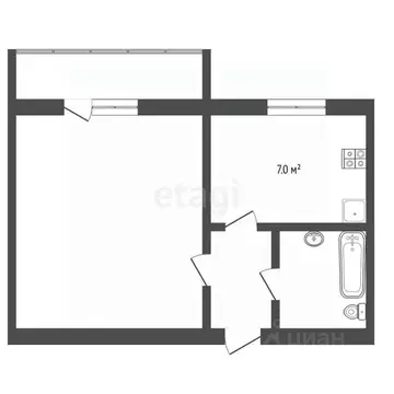 1-к кв. Ямало-Ненецкий АО, Муравленко ул. Муравленко, 50 (34.5 м)