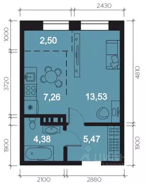 Студия Иркутская область, Иркутск наб. Верхняя, 131 (33.1 м)