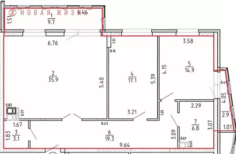 3-комнатная квартира: Самара, 4-й проезд, 8А (109 м)