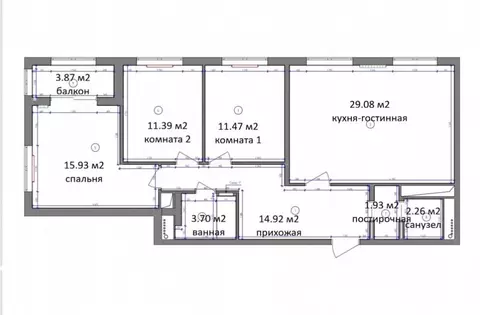 3-к кв. Санкт-Петербург бул. Измайловский, 9 (94.6 м)