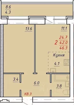 2-к кв. Алтайский край, Новоалтайск Индустриальная ул., 18 (46.3 м)