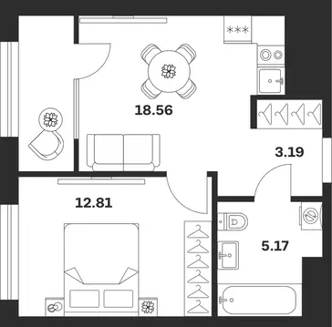 1-к кв. Тульская область, Тула ул. Академика Насоновой, 18 (39.73 м)
