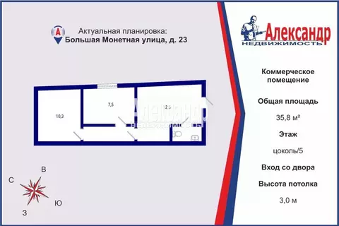 Помещение свободного назначения в Санкт-Петербург Большая Монетная ...