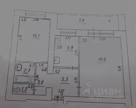 2-к кв. Самарская область, Самара Ставропольская ул., 200 (49.0 м)