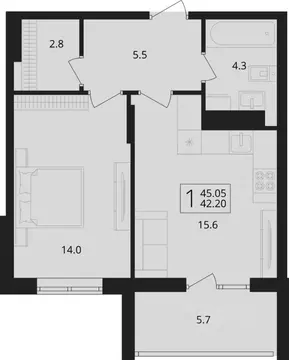 1-к кв. Брянская область, Брянский район, Снежское с/пос, пос. Путевка ...