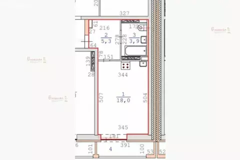 1-комнатная квартира: Екатеринбург, Дорожная улица, 18 (27 м)