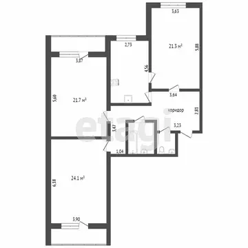 3-комнатная квартира: Тюмень, Широтная улица, 136к4 (102.5 м)