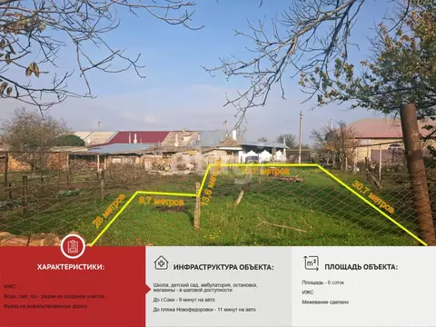 Участок в Крым, Сакский район, Ореховское с/пос, с. Михайловка ул. ...