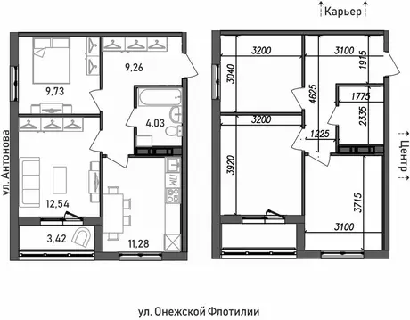 2-к кв. Карелия, Петрозаводск Флотилия жилой комплекс (50.26 м)