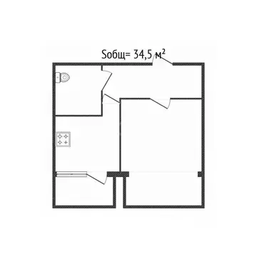 1-к кв. Брянская область, Брянск ул. Имени Н.М. Грибачева, 3 (34.5 м)