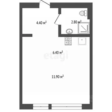 Студия Тюменская область, Тюмень Полевая ул., 117к4 (22.0 м)