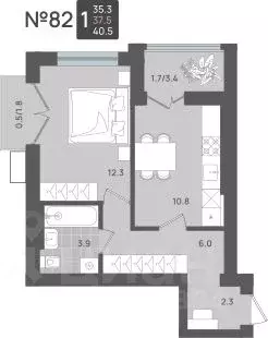 1-к кв. Калининградская область, Пионерский Рабочая ул., 11 (37.5 м)