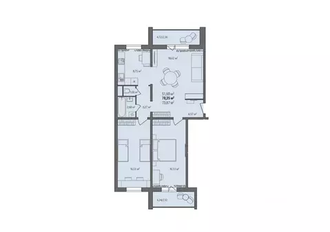 3-к кв. Челябинская область, Челябинский городской округ, пос. ...