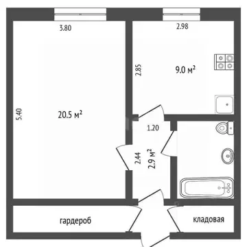 1-к кв. Тюменская область, Тюмень ул. Мельникайте, 57 (40.6 м)
