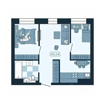 2-к кв. Приморский край, Владивосток ул. Борисенко (40.64 м)