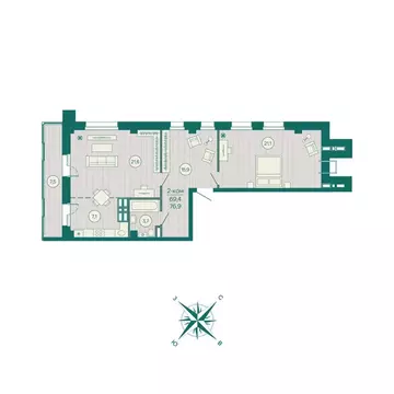 2-к кв. Приморский край, Владивосток Русская ул., 5А (76.9 м)