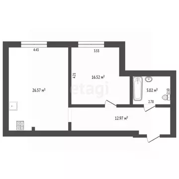 2-к кв. Тюменская область, Тюмень Широтная ул., 112к2 (61.1 м)