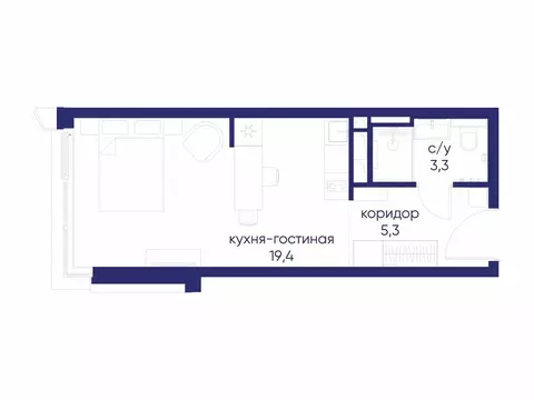 Квартира-студия: Москва, СЗАО, район Хорошёво-Мнёвники, посёлок ...