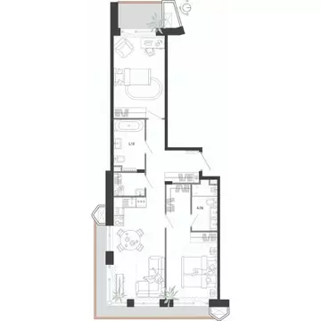 2-к кв. Приморский край, Владивосток Бархатная ул. (73.58 м)