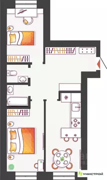 2-к кв. Самарская область, Тольятти бул. Итальянский, 2 (62.05 м)