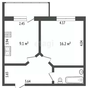 1-к кв. Белгородская область, Белгород Молодежная ул., 17 (36.7 м)