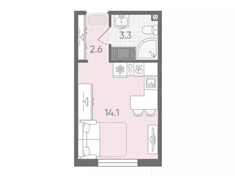 Студия Санкт-Петербург ул. Пейзажная, 21 (20.0 м)
