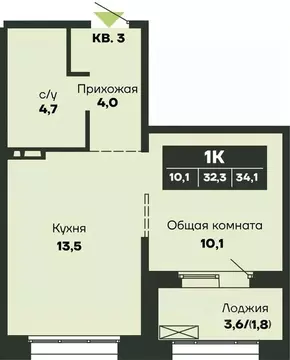 1-к кв. Новосибирская область, Новосибирск Гренландия жилой комплекс ...