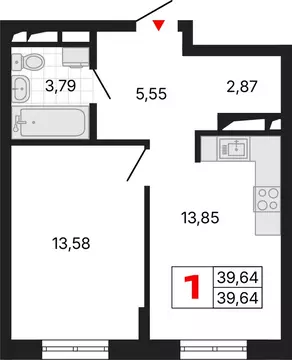 1-комнатная квартира: Екатеринбург, жилой район Втузгородок, ЖК Алиса ...