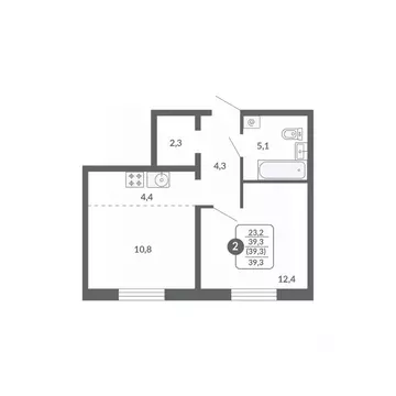 2-к кв. Кировская область, Киров ул. Потребкооперации, 34 (39.3 м)