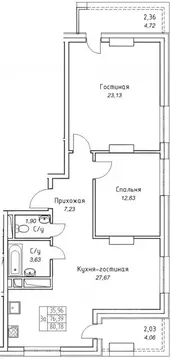 3-к кв. Саха (Якутия), Якутск 11-й кв-л,  (80.78 м)