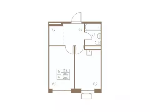 1-к кв. Московская область, Пушкино Фабрикант жилой комплекс, 1 (40.6 ...