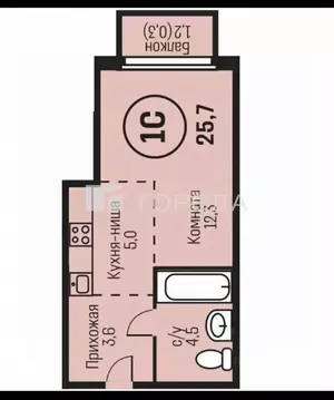 Студия Алтайский край, Барнаул ул. Имени В.Т. Христенко, 2к3 (27.0 м)