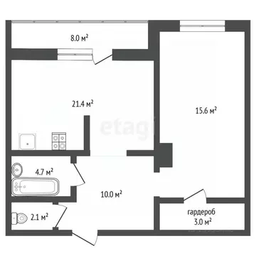 1-к кв. Тюменская область, Тюмень Харьковская ул., 65 (60.0 м)