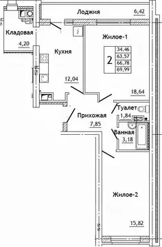 2-к кв. Смоленская область, Смоленский муниципальный округ, д. ...