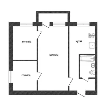 3-комнатная квартира: Кириши, улица Мира, 3 (42.7 м)