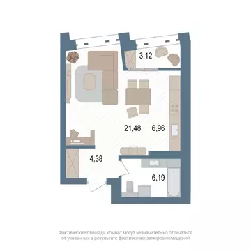 1-к кв. Башкортостан, Уфа ул. Пархоменко, 156Ж (40.8 м)