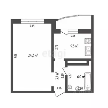 1-к кв. Тюменская область, Тюмень Кремлевская ул., 110к1 (43.5 м)