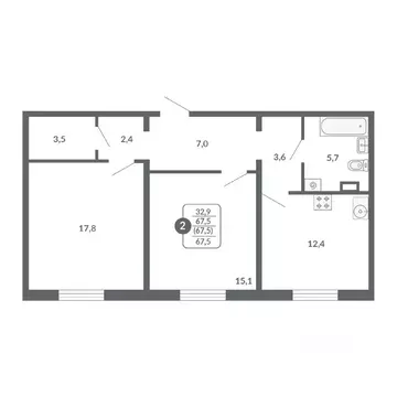2-к кв. Кировская область, Киров ул. Пушкина, 25 (67.5 м)