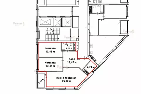 2-комнатная квартира: Екатеринбург, улица Крауля, 89А (72.3 м)