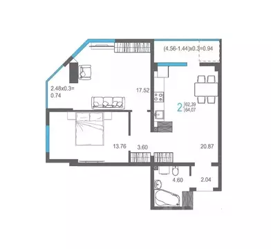 2-к кв. Крым, Ялта ул. Кирова, 155Ак2 (64.07 м)