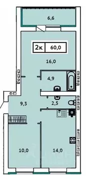 2-к кв. Ивановская область, Иваново ул. 2-я Чайковского, 40 (60.0 м)