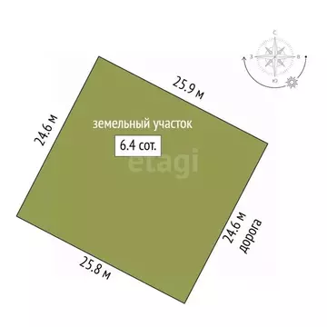 Участок в Воронежская область, Борисоглебск ул. Придорожная, 17 (6.43 ...