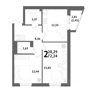 2-к кв. Башкортостан, Уфа Глумилино жилрайон, Холмогоры жилой комплекс ...