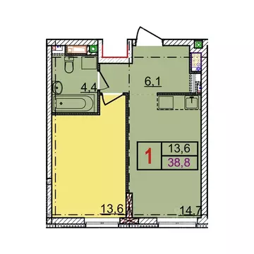 1-к кв. Нижегородская область, Нижний Новгород Квартет жилой комплекс ...